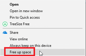 OneDrive Free up space